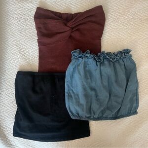 Tube Top Bundle 3 Pieces | Summer Neutral Tube Tops | Urban Outfitters & Mango